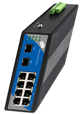 Гигабитный 8-портовый интеллектуальный SFP-коммутатор с промышленным кольцевым управлением 8 POE и 2 SFP