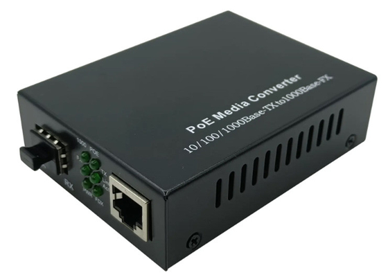 конвертер средств массовой информации волокна 10/100/1000Mbps SFP POE с 1 портом PoE и 1 слотом SFP