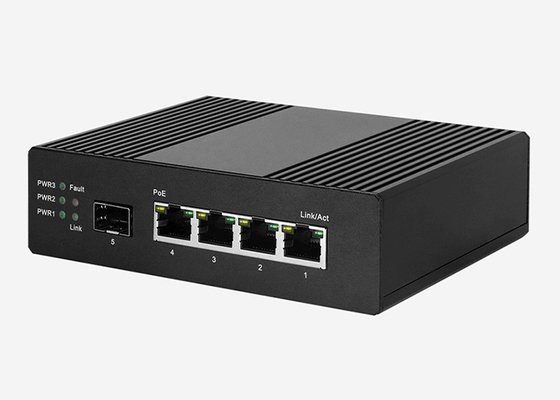 Переключатель рельса 100mbps POE Din с 1 волокном SFP и портом 4x100M PoE