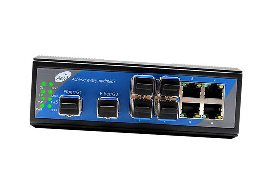 Промышленный гигабит SFP переключателя 2 SFP ведущего бруса и 4 локальной сети 10/100Mbps и 4 порта 10/100Mbps SFP