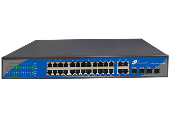 Переключатель POE гигабита 24 гаван с 24 портами POE и 4 портами uplink и 4 слотами SFP