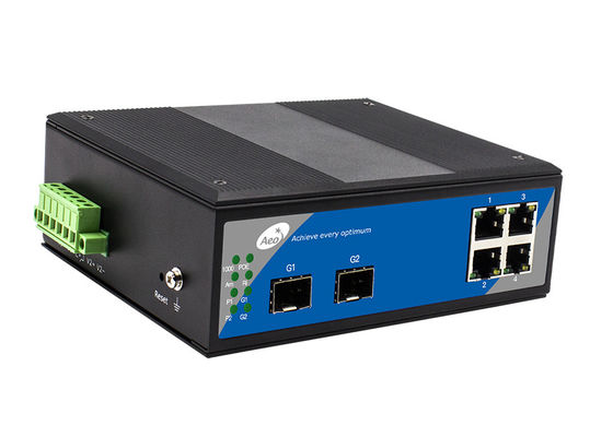 порты POE 2 SFP переключателя 4 локальных сетей 10/100/1000M автономные промышленные