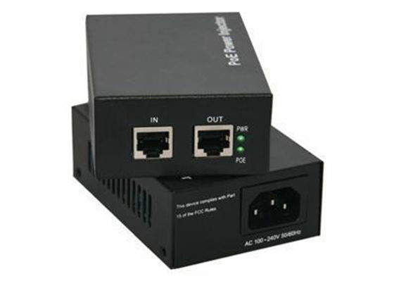инжектор POE гигабита 52V RJ45, инжектор Midspan POE пяди конца