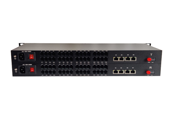 конвертер волокна телефона 32ch с 4 портами сети стандарта Ethernet 10/100Mbps