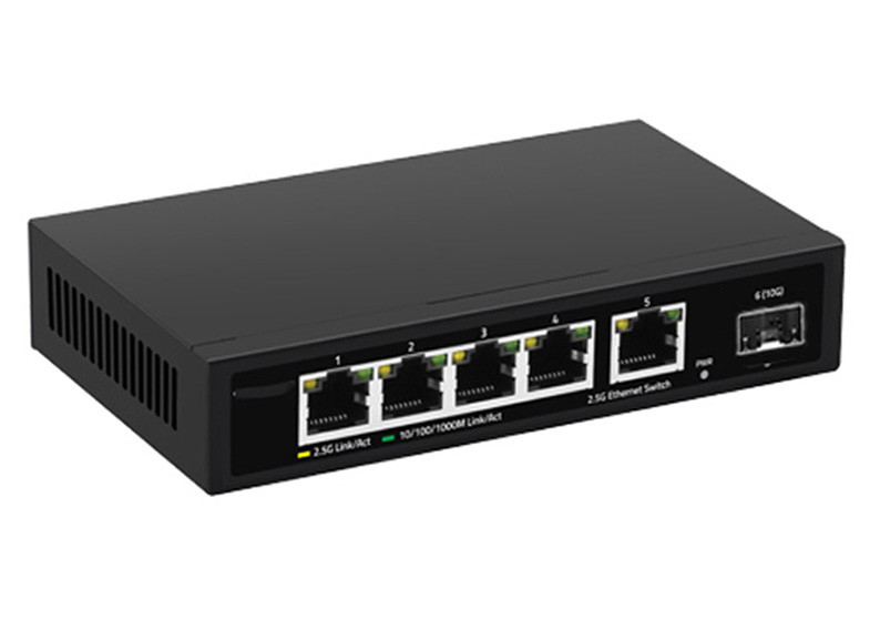Переключатель g порта 2,5 переключателя 5 волокна локальных сетей DC12V с uplink 10G SFP+