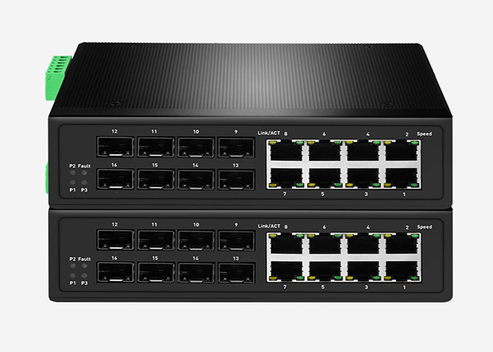 Промышленное L2+ управляло переключателем POE гигабита с 8 8 SFP портами POE и