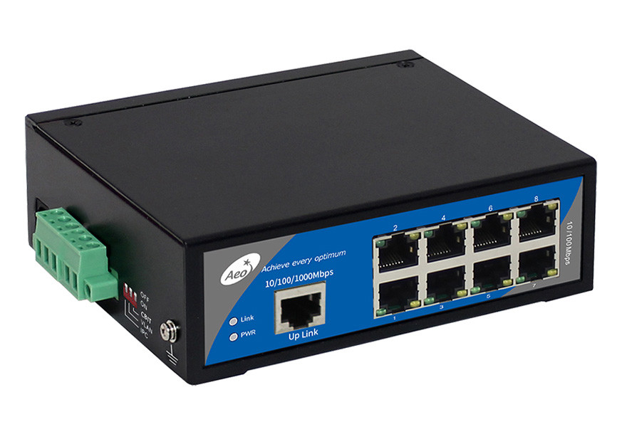 Переключатель промышленные 8 гаван POE с портом 8x100M POE + портом uplink 1x100Mbps RJ45