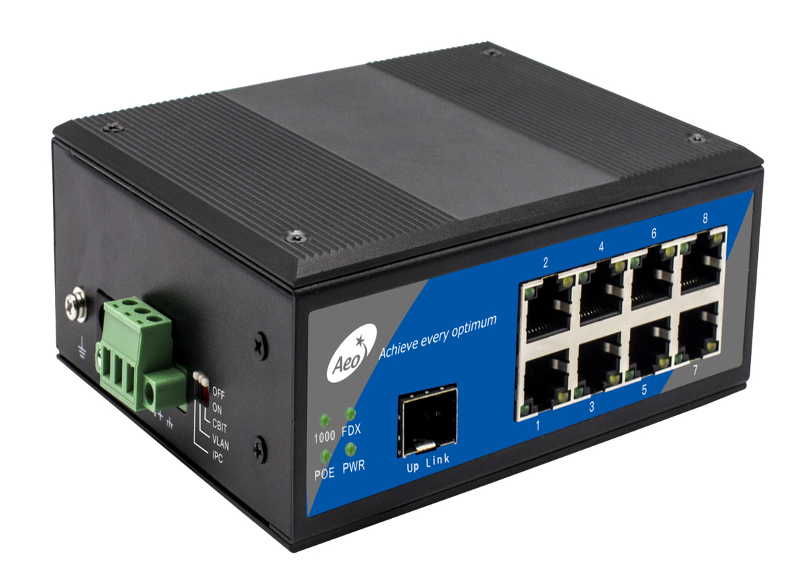 Single Fiber Port POE Ethernet Switch с внешним источником питания 8 портов