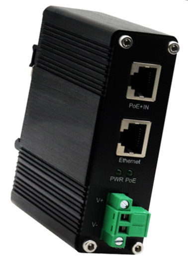 DIN-Rail Industrial 802.3at Gigabit PoE Splitter Выходное напряжение 12VDC