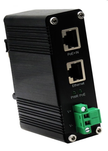 DIN-Rail Industrial 802.3at Gigabit PoE Splitter Выходное напряжение 9VDC